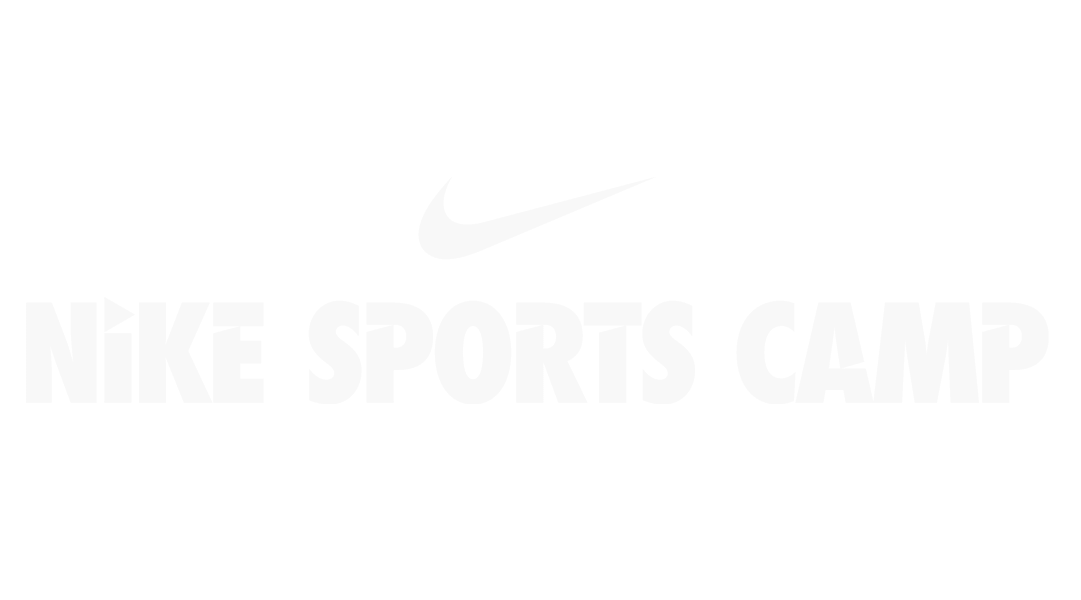 White background with the Nike logo above bold white text that reads “NIKE SPORTS CAMP.” The logo and text are faint and slightly difficult to distinguish from the background.